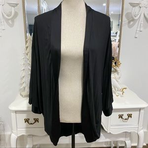 Victoria’s Secret Black Robe Sz M/L Jersey with Satiny Trim Comfort Loungewear